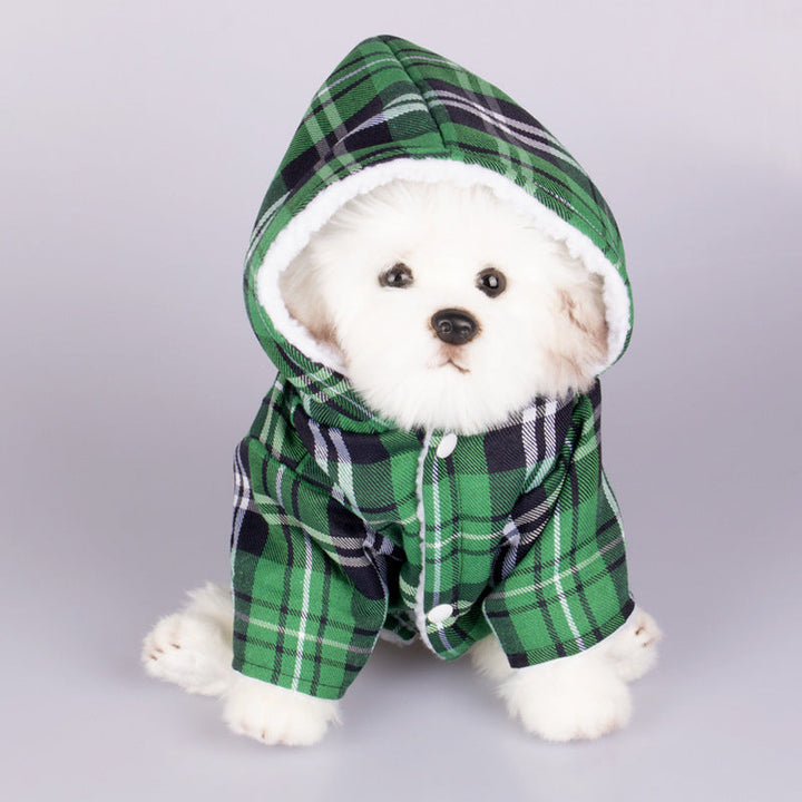 Dog Hooded Sweater Plaid Pet Clothes: The Ultimate Comfort for Your Pet