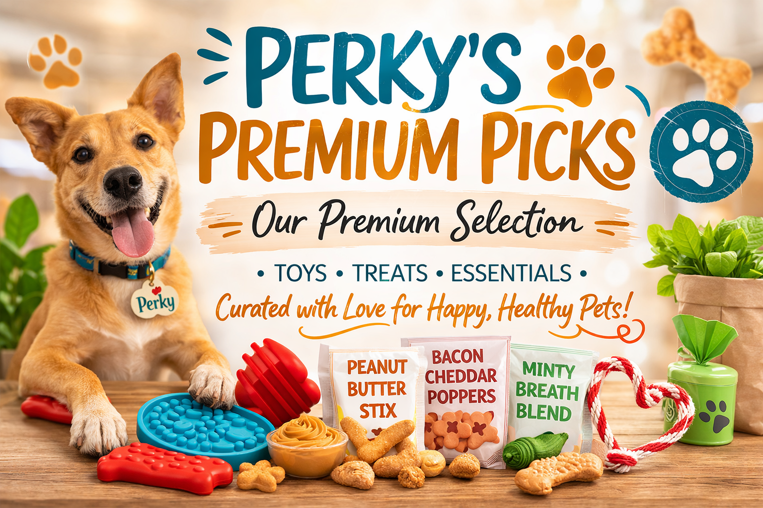 Perky-next-to-packages-of-premium-treats