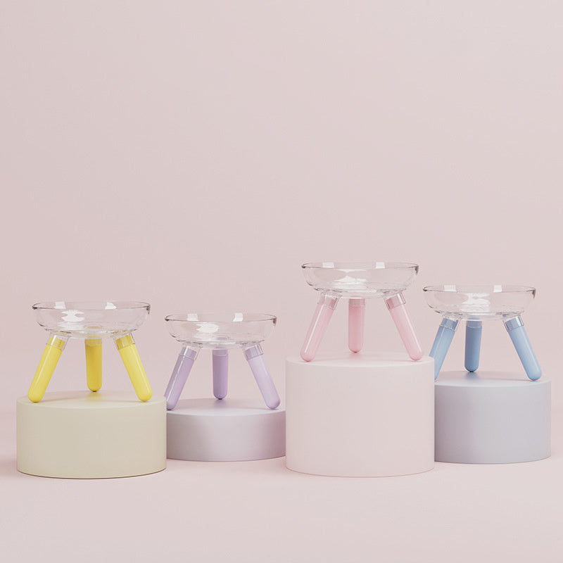 Pet Anti-knock Feeder Transparent Bowl