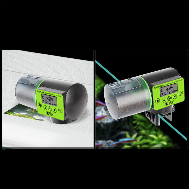 Large Capacity Fish Feeder installed in aquarium