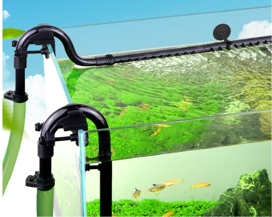 Fish Tank Filter Barrel Water Rain Shower Pipe installed in aquarium