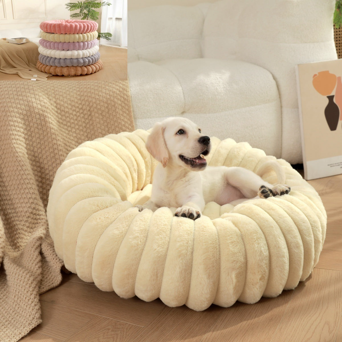 High Weight Plush Round Pet Bed