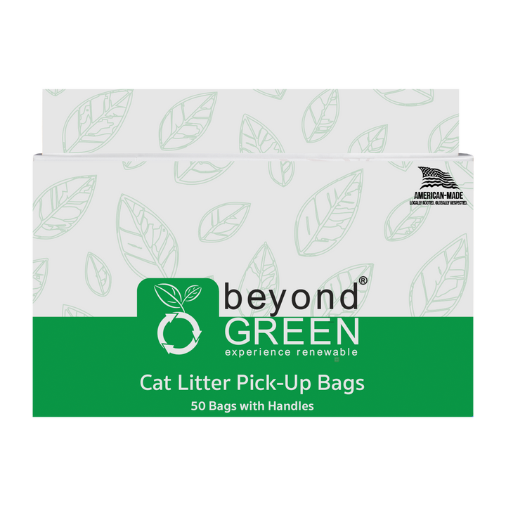 beyondGREEN Cat Litter Bags with Handles – Made in USA, Leak-Resistant & Easy-Tie