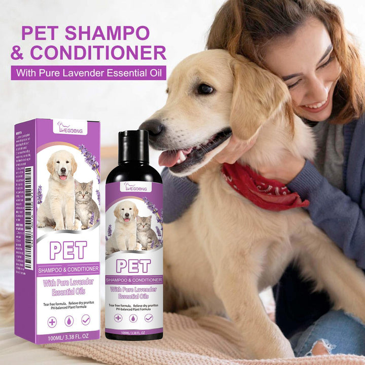 Yegebang Pet Shampoo & Conditioner – Gentle Clean, Smooth Coat (Lavender Scent)