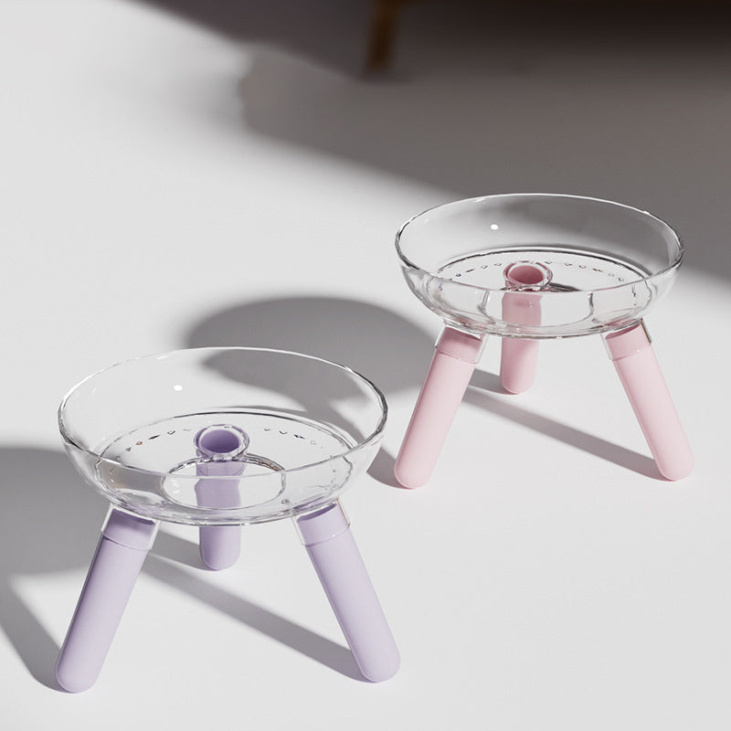 Pet Anti-knock Feeder Transparent Bowl