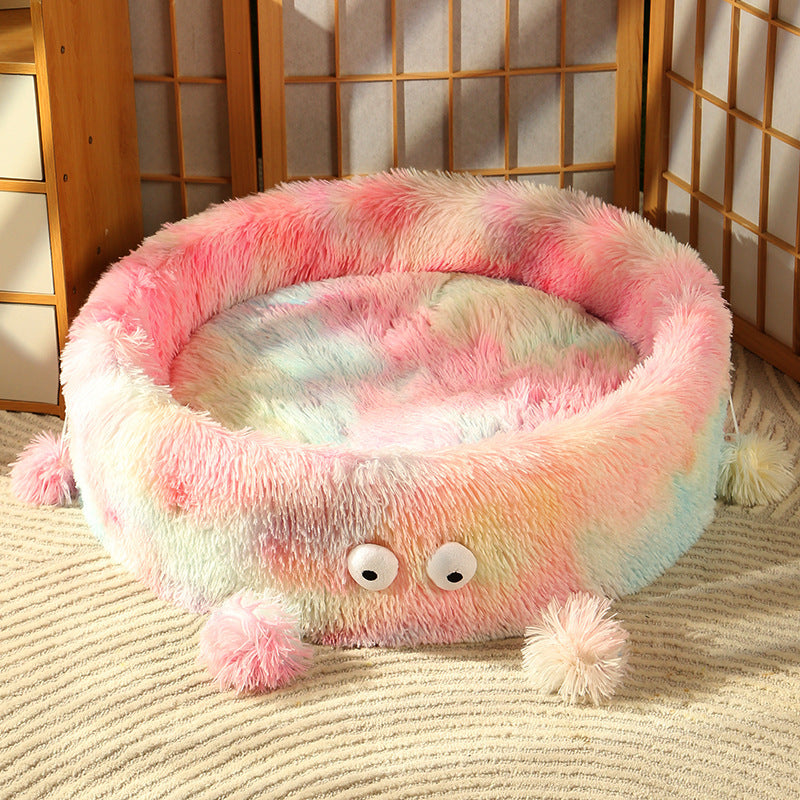 Winter Warm Cute Eye Small Monster Cat Bed