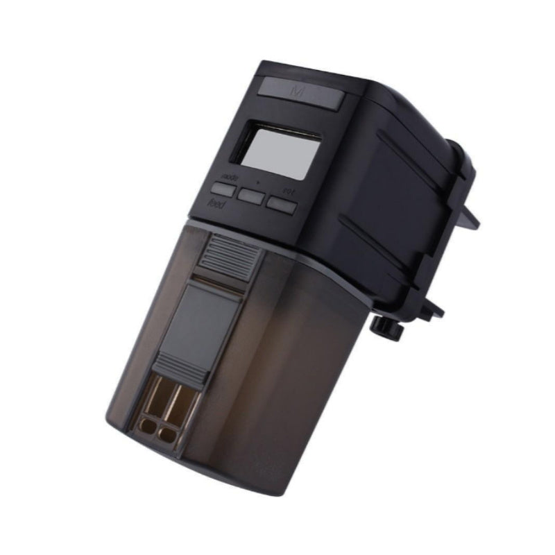 Automatic Fish Tank Goldfish Koi Feeder with digital controls and a transparent food container.