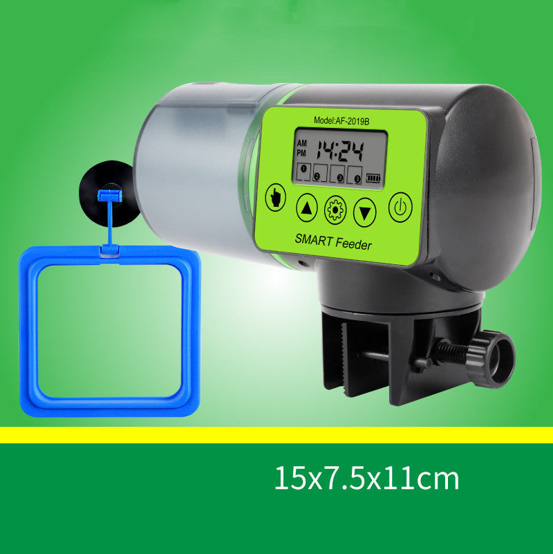 Large Capacity Fish Feeder installed in aquarium