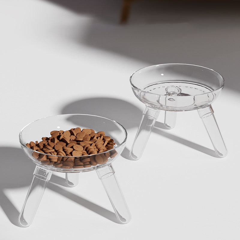 Pet Anti-knock Feeder Transparent Bowl