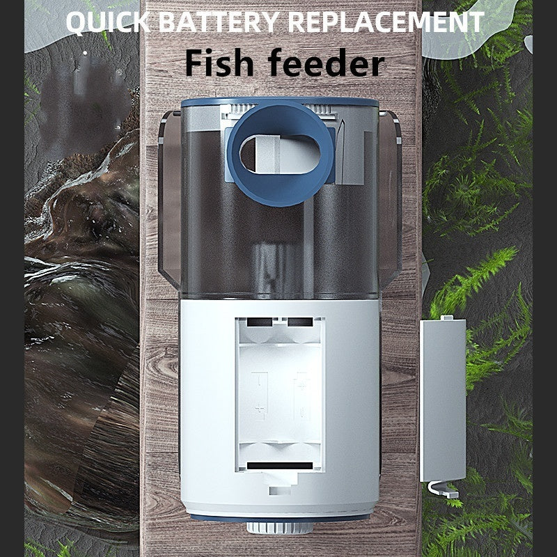 Automatic Fish Tank Feeder installed in aquarium 