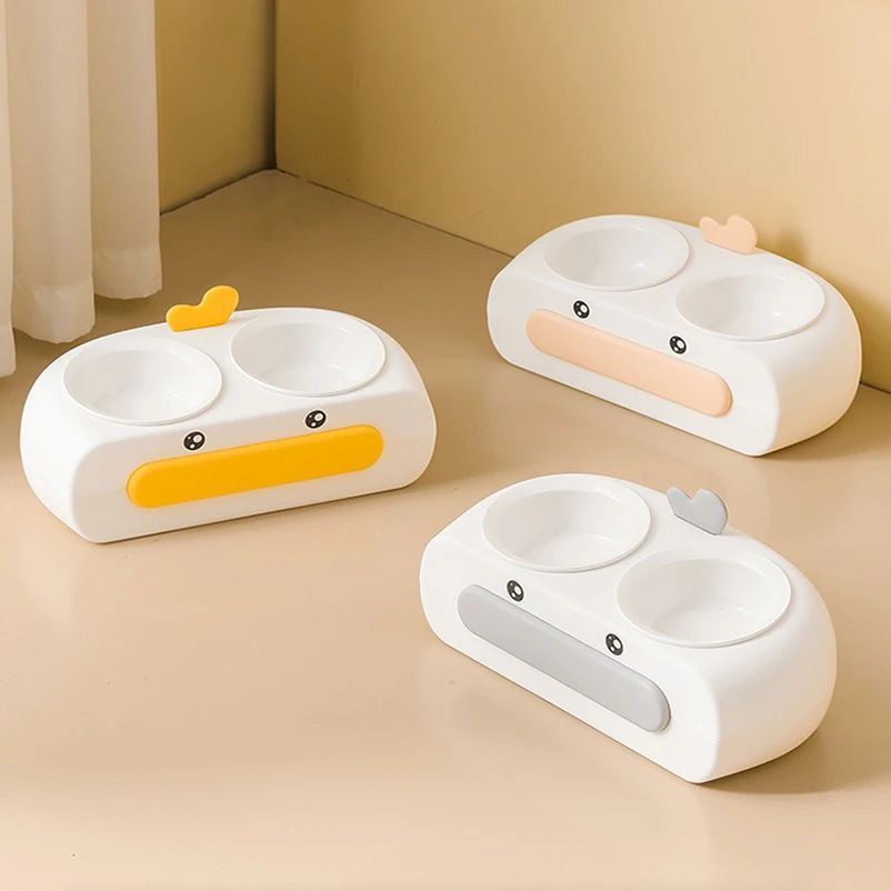 Duck Design Pet Double Bowl