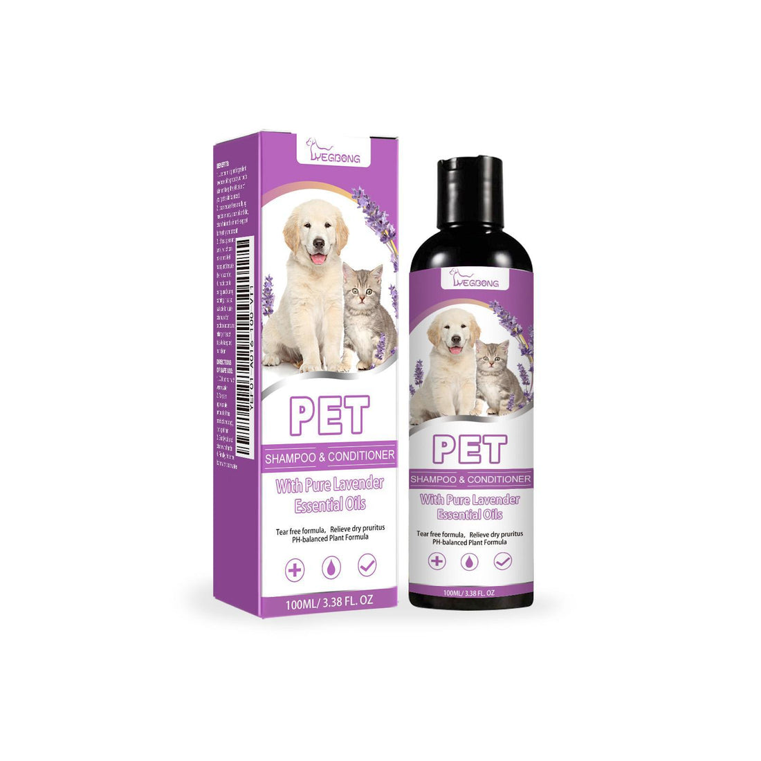 Yegebang Pet Shampoo & Conditioner – Gentle Clean, Smooth Coat (Lavender Scent)
