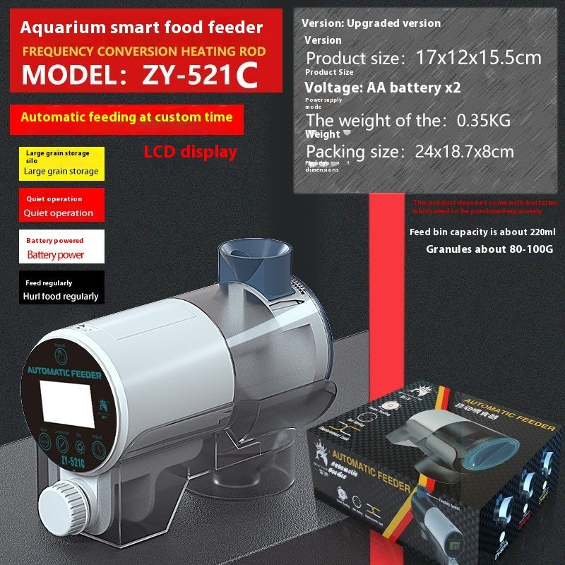 Automatic Fish Tank Feeder installed in aquarium 