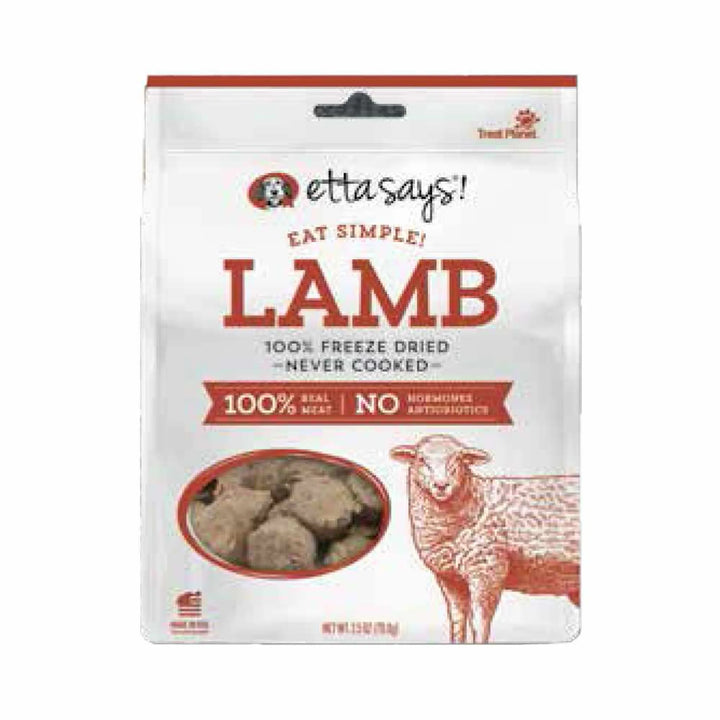 Etta Says freeze-dried lamb dog treat bag