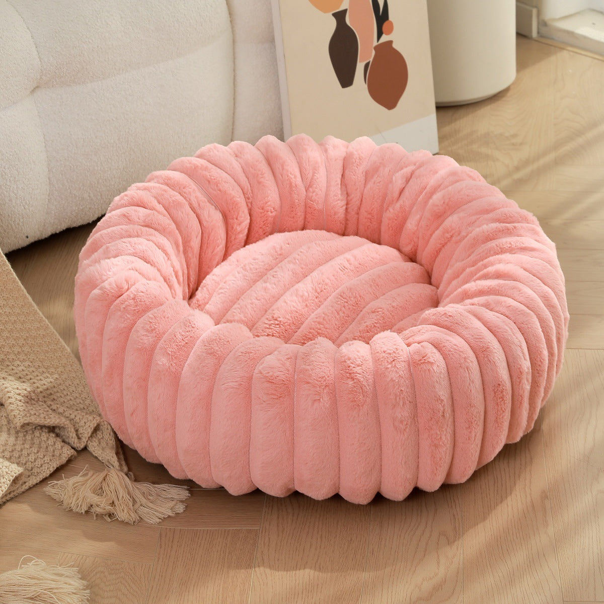 High Weight Plush Round Pet Bed