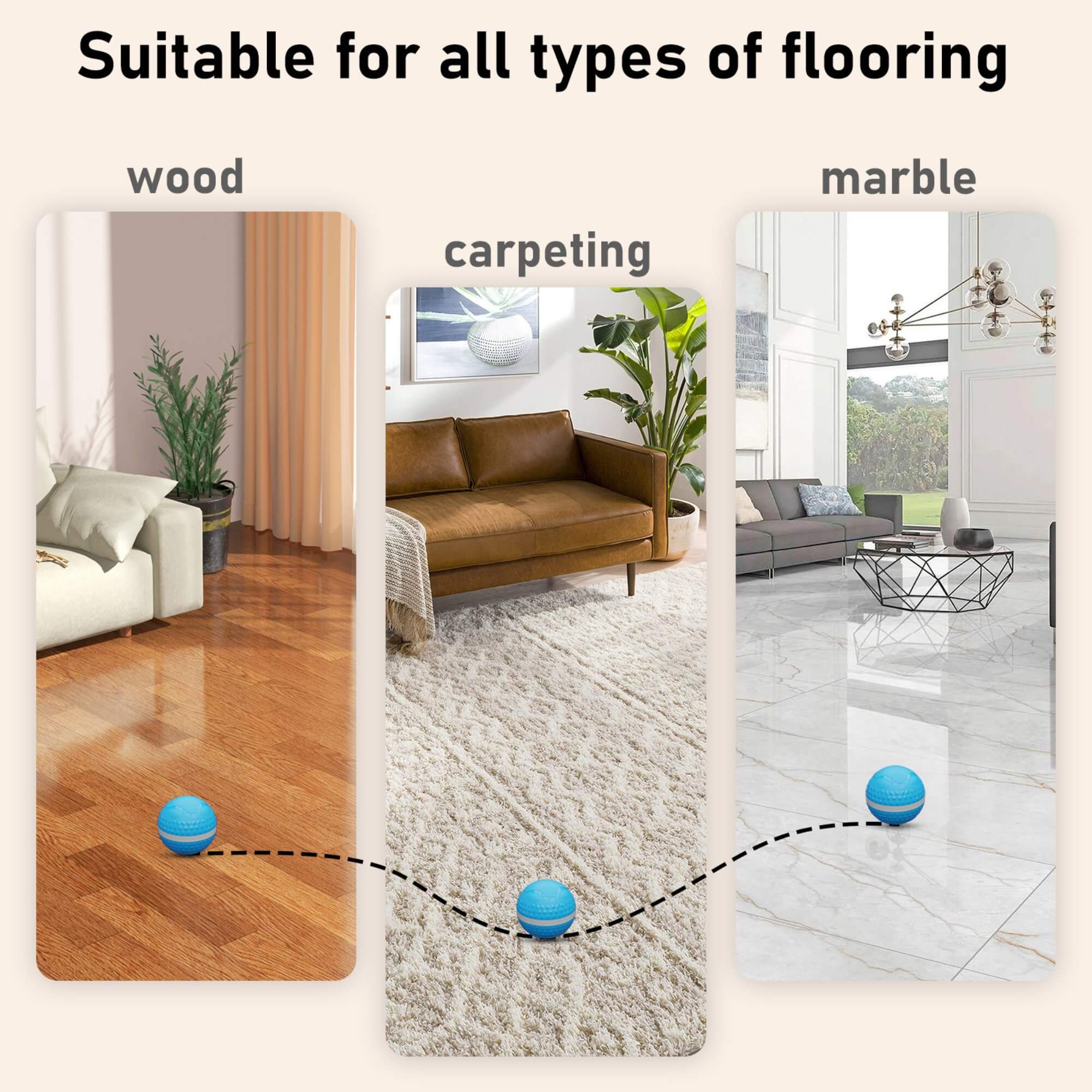 automatic rolling dog toy suitable for wood carpet and marble floors