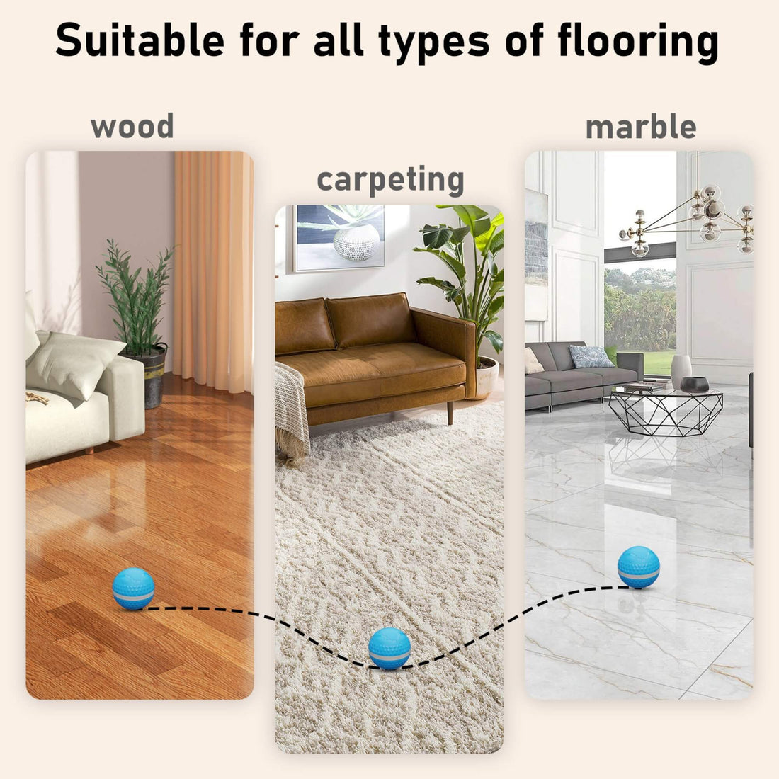 automatic rolling dog toy suitable for wood carpet and marble floors