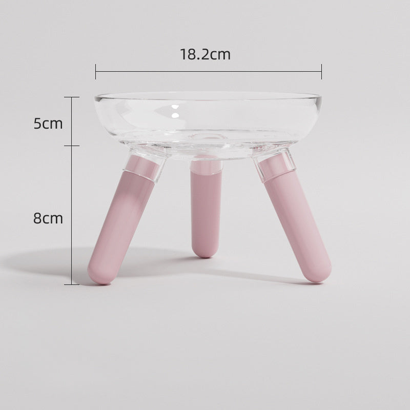 Pet Anti-knock Feeder Transparent Bowl