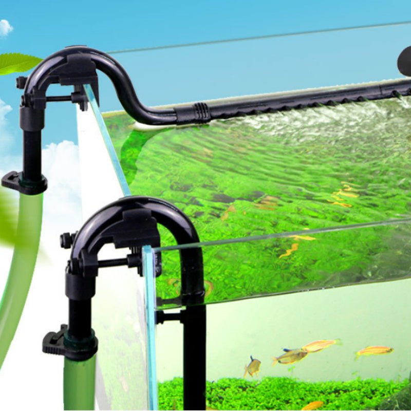Fish Tank Filter Barrel Water Rain Shower Pipe installed in aquarium