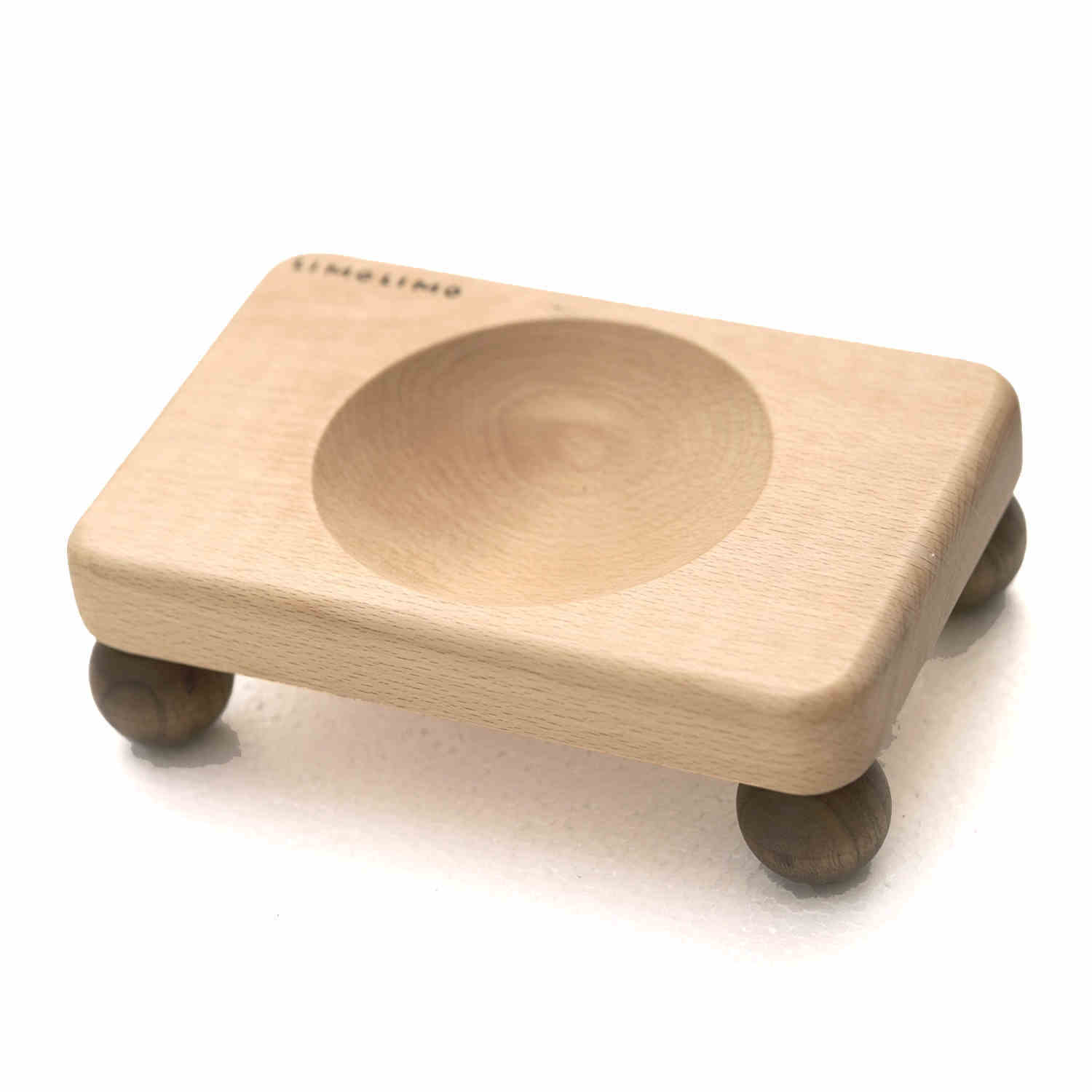 Solid Wood Cat Ceramic Pet Feeding Bowl