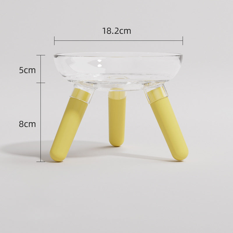 Pet Anti-knock Feeder Transparent Bowl