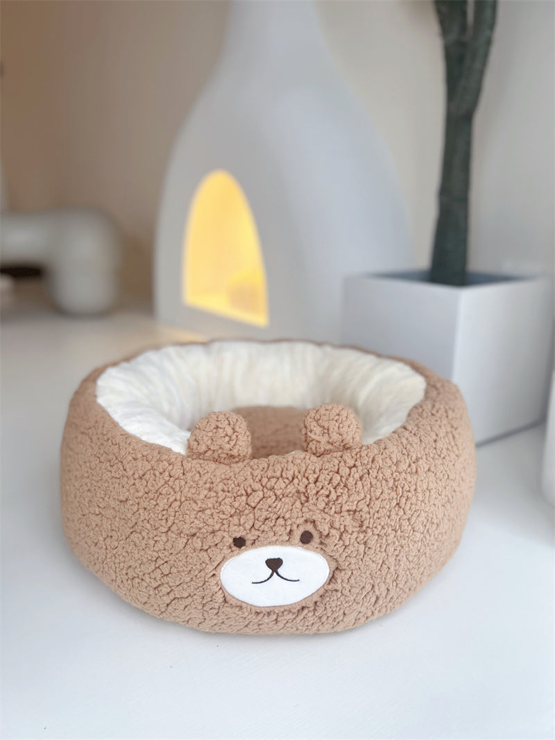 Universal Autumn And Winter Plush Round Bed